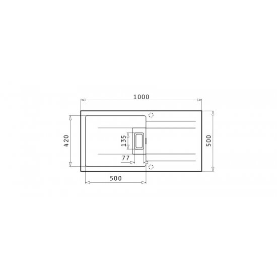 Νεροχύτης Pyragranite Kartesio Plus 100x50