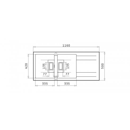 Νεροχύτης Pyragranite Kartesio 116x50