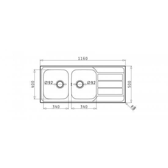 Νεροχύτης Athena Extra 116x50 Νεροχύτης Athena Extra 116x50