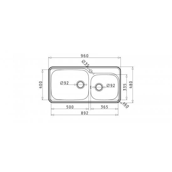 Νεροχύτης Space Plus 96x48 Νεροχύτης Space Plus 96x48