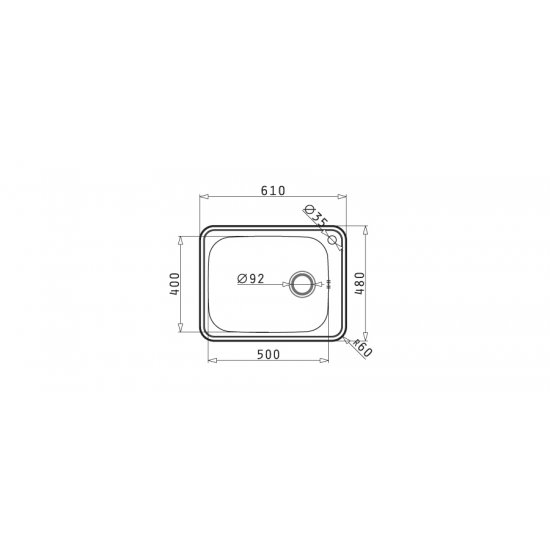 Νεροχύτης Space Plus 61x48 Νεροχύτης Space Plus 61x48