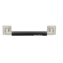Λαβή εξώθυρας Νο 2281 Zogometal - Νικελ Ματ - Μαύρο Soft Touch