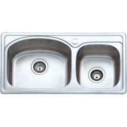 Νεροχύτης ανοξείδωτος 2 γούρνες 850x460x185mm ecoSink