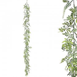 ΓΙΡΛΑΝΤΑ ΠΡΑΣΙΝΑΔΑΣ ME ΛΕΥΚA ΑΝΘΑΚΙΑ - Υ150cm 3/36