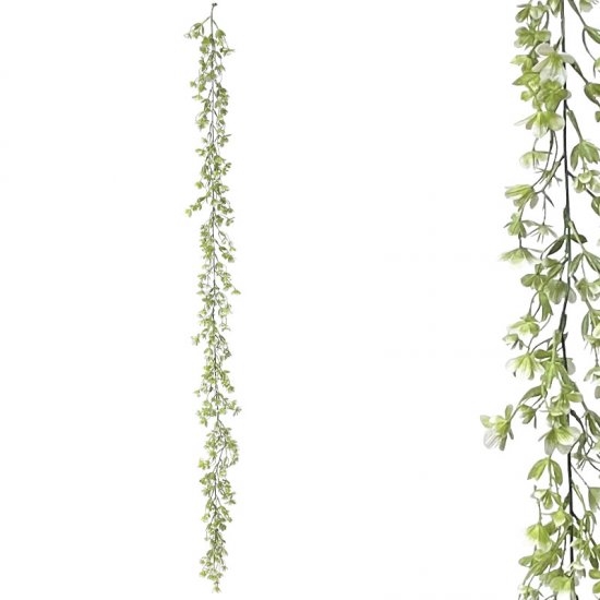 ΓΙΡΛΑΝΤΑ ΠΡΑΣΙΝΑΔΑΣ ME ΛΕΥΚΑ ΑΝΘΑΚΙΑ - Υ150cm 3/36