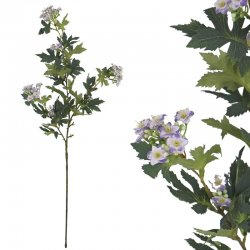 ΚΛΑΔΙ ΠΡΑΣΙΝΟ ΜΕ ΑΝΘΑΚΙΑ ΕΚΡΟΥ/ΜΩΒ - Υ76cm 24/288Κ
